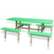 仿实木食堂餐桌钢餐桌椅 学校学生餐桌 连体桌椅烤漆