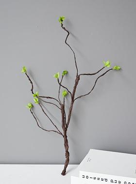 叶仿真带树枝发泡杆插花配材真花仿假树枝人造泡沫枝树杆zj135524