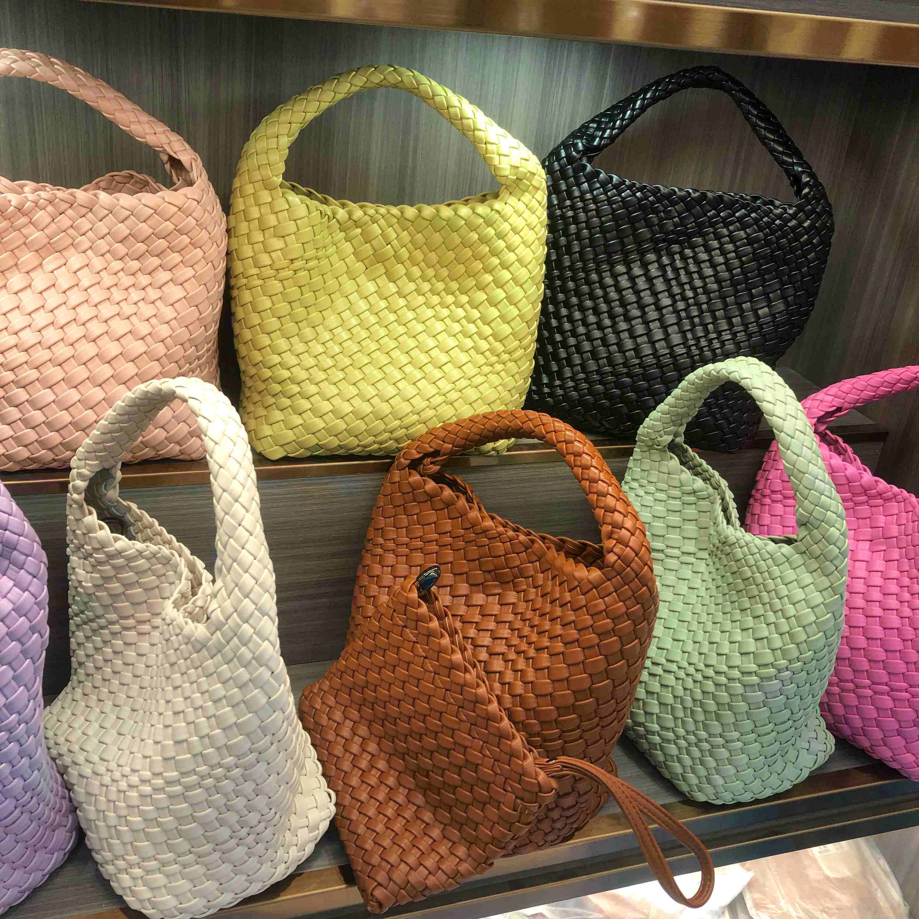 Be&bv 高版本春夏手工编织女包手提包软皮手拎水桶包单肩斜挎包