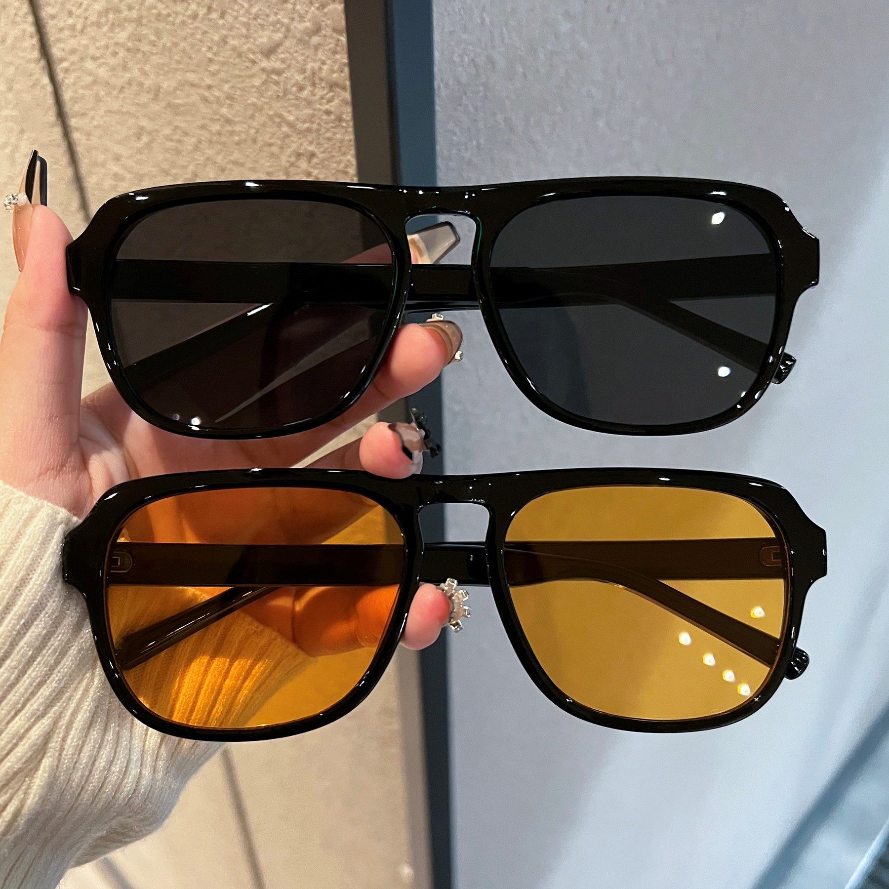 网红百搭墨镜男女款防紫外线机车骑行大脸男款太阳眼镜潮开车驾驶