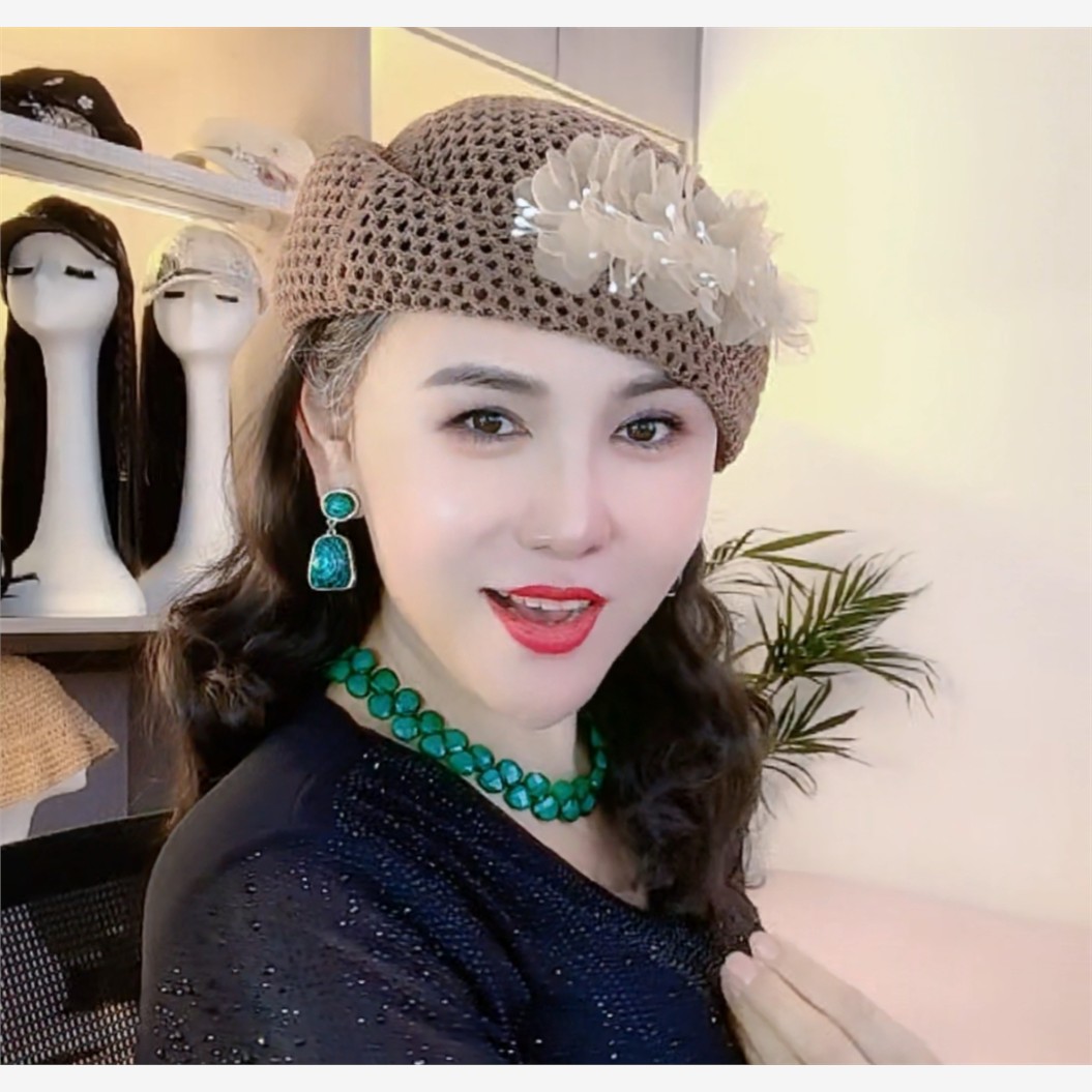 夏季镂空串花空姐帽女帽时尚韩版女士个性甜美优雅贝雷帽网红帽子