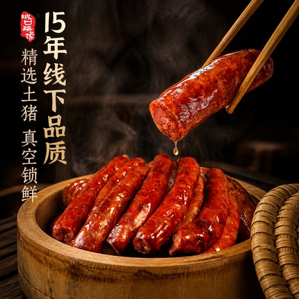 正宗四川味麻辣香肠纯肉农家自制烟熏腊肠重庆城口腊肉香肠礼盒