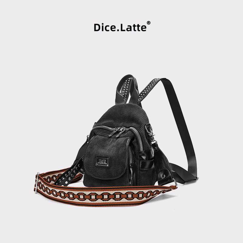 迪艾蔻新款时尚小背包女潮复古休闲百搭双肩包多用单肩斜挎包女包