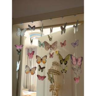 门帘挂饰蝴蝶风铃成品卧室女生氛围装饰diy门帘材料包免打孔挂帘