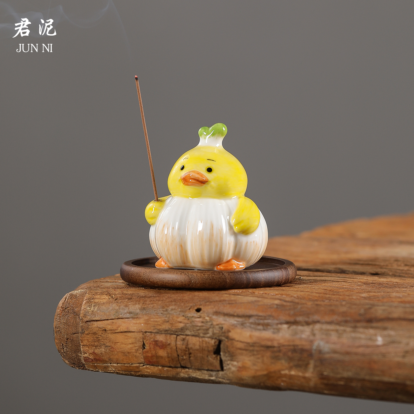 手绘陶瓷蒜瞭鸭线 线香炉香插香座家用室内香薰炉软萌可爱桌面茶