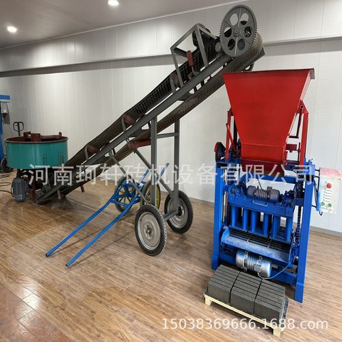 料斗式半自动混凝土砌块砖机 盖房专用水泥砖机免烧制砖机