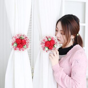 欧式 欣馨玥窗帘绑带配件辅料绑扣挂球绑绳流苏吊球一对装 家居搭配
