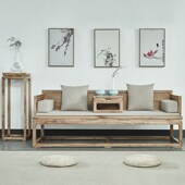 新现代沙发客厅实木罗汉床老榆木茶桌椅睡塌床塌两用