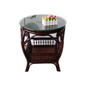 藤编茶几圆茶台小桌子休闲阳台小圆桌客厅角几小户型桌椅