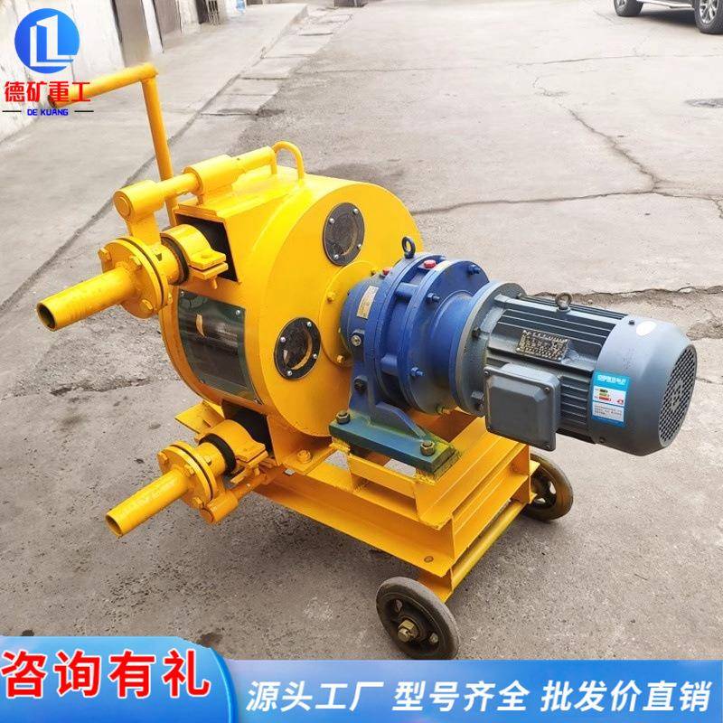 工业泵内部大管流量耐腐蚀挤压蠕动泵电动水泥砂软浆管输送注浆泵