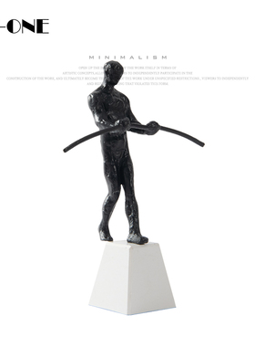 zn 现代黑色锌合物创意抽象工艺品办公室书房博古架