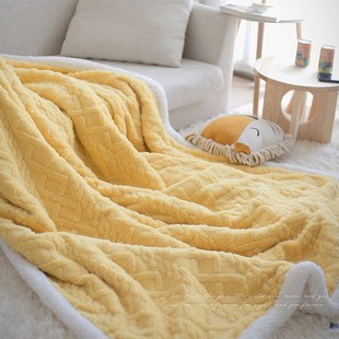 风沙发盖毯冬季保暖珊瑚绒毛毯子法兰绒加厚层毯披肩毯