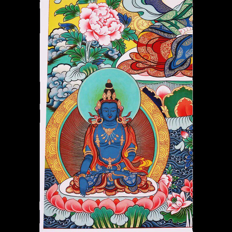 唐卡装饰画热贡面大日如来精复刻藏族现代挂画客厅书房玄