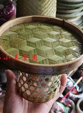 小桌子 墙边圆形桌 室内饰 居饰小桌 手工编制