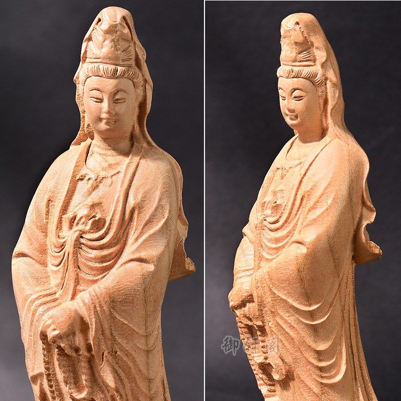 桃木木雕刻观音菩萨供奉手工办公室工艺品饰品礼品