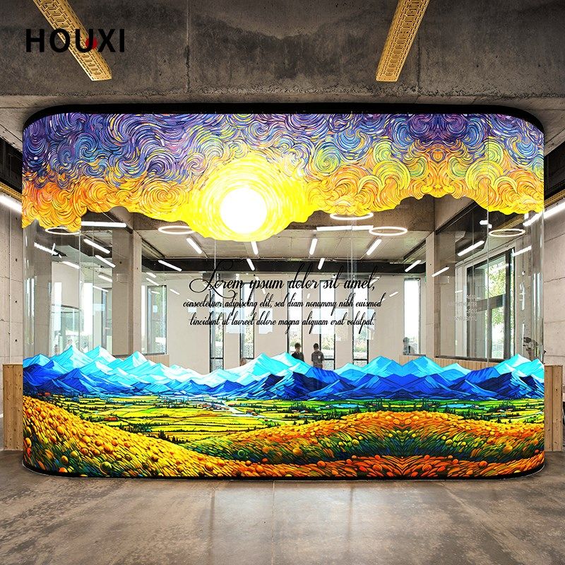 星空油画膜氛围装饰艺术培训橱纸面彩色静电无胶画