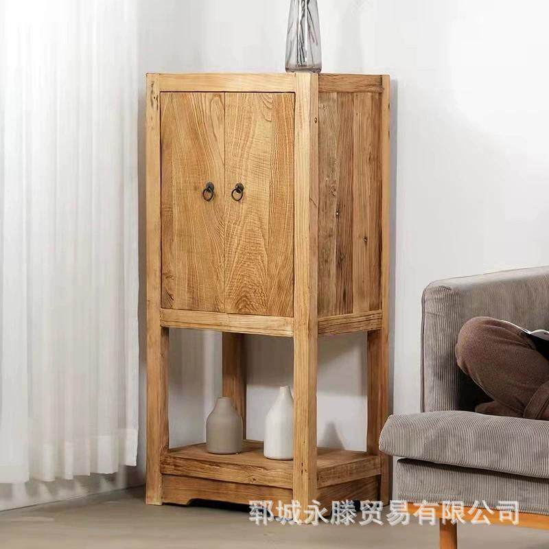 风化老榆木门板边角柜拐角墙角柜民宿客厅卧室储物柜边柜