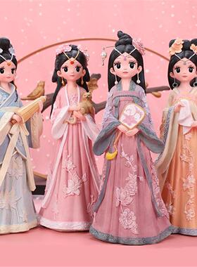 原创中国风古风少女摆件格格汉服女孩装饰品景区热卖工艺品礼物