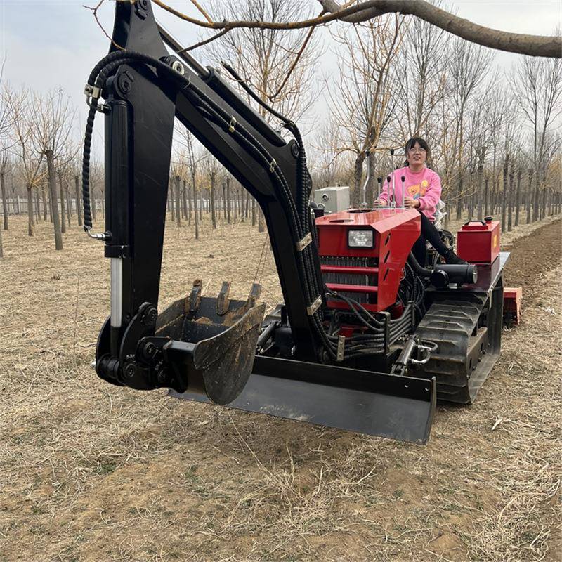 山地丘陵履带微耕机柴油动力旋耕起垄一体机履带式微型旋耕机