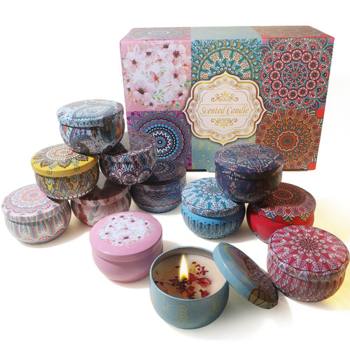 香薰蜡烛礼盒套装干花蜡烛