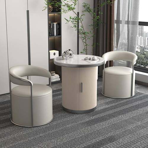 轻奢岩板小茶桌椅组合茶具套装一体茶几现代简约家用阳台小茶台子