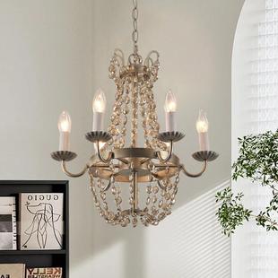 店民宿灯具 创意设计师餐厅灯卧室房间灯服装 美式 复古水晶吊灯法式