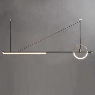 设计师款 餐厅长条LED吊灯北欧现代简约吧台样板间展厅家用灯具