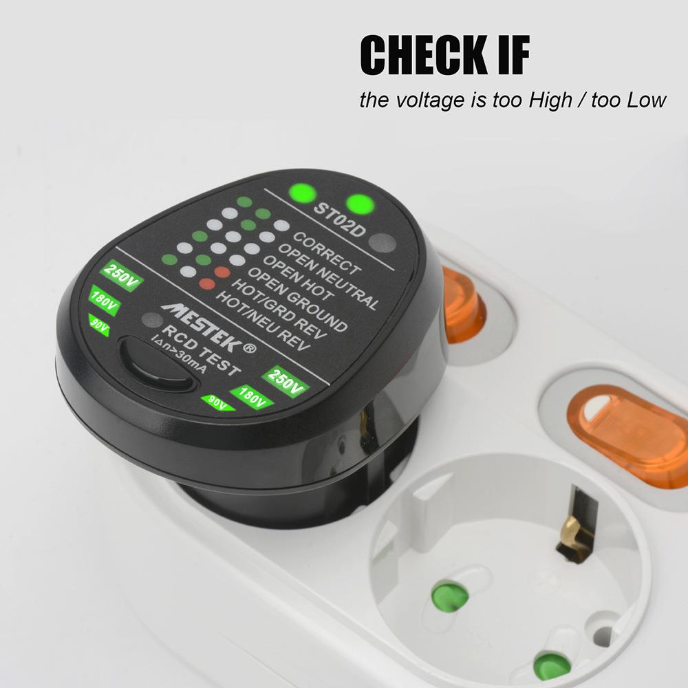 多功能插座测试仪插座检测仪电源接线漏电相位检测仪欧规ST02D