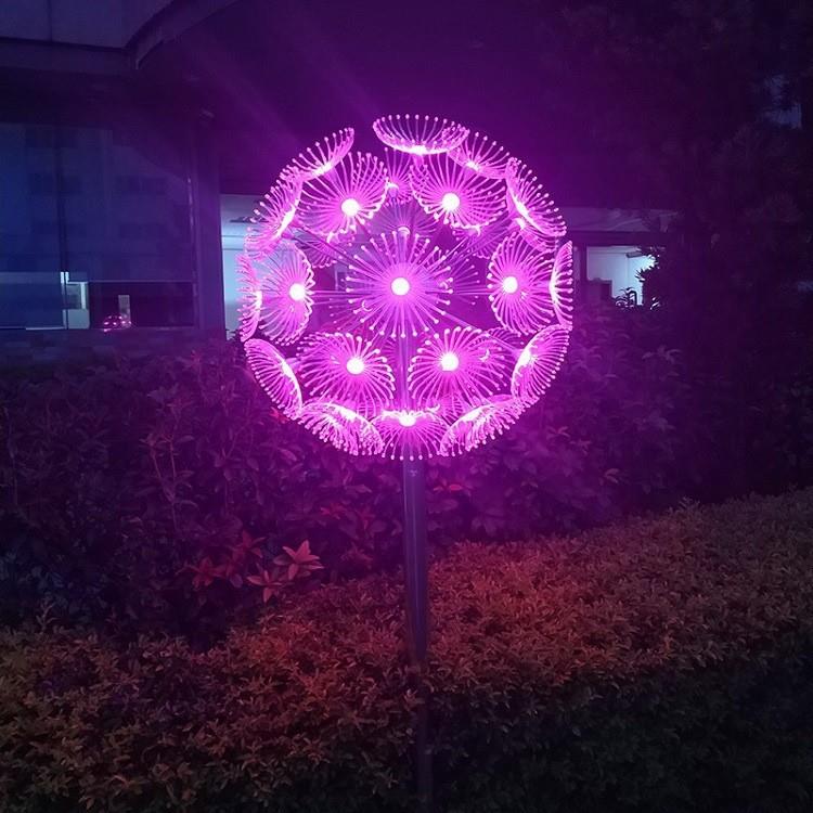 led蒲公英灯户外粗光纤硬光纤亚克力遥控公园婚庆地插草坪景观灯
