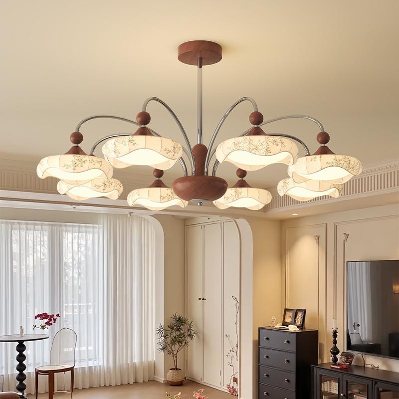 全光谱宋式美学中古风客厅餐厅吊灯卧室简约大气吸顶灯中山灯具