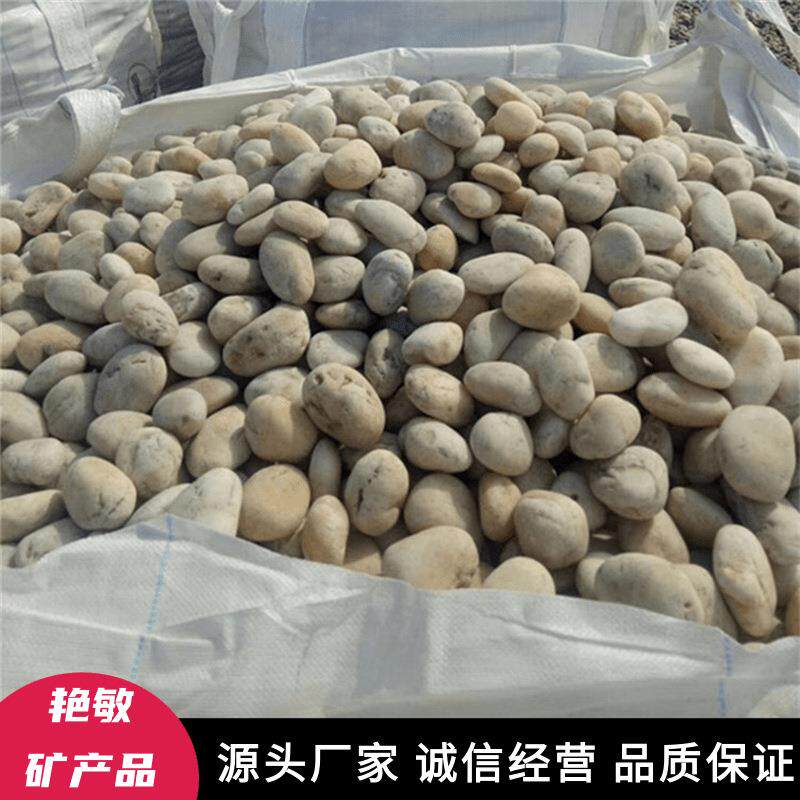 鹅卵石白色变压器用黄白河卵石人工河道园林景观铺路鹅卵石