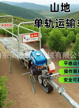 山地果园单轨运输车自走式轨道运输机丘陵茶园双轨道爬坡搬运车