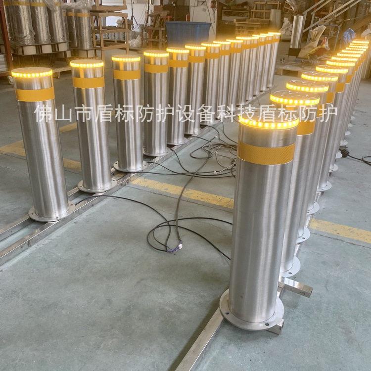 LED警示灯发光车档304不锈钢成品固定防撞路桩社区隔离升降柱路障