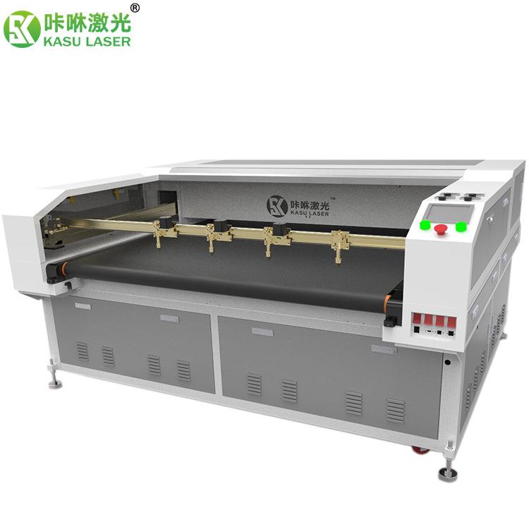 现货蜂窝四头互移皮革激光切割机布料皮革塑料纸板快速激光切割机