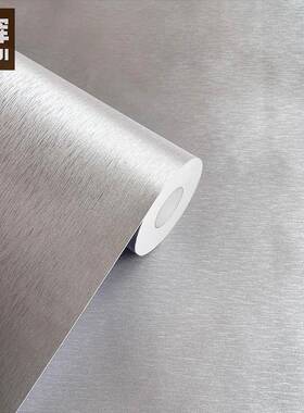 加厚银灰色金属拉丝膜带胶自粘家具翻新贴纸防水防油PVC波音软片