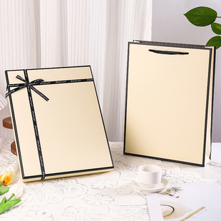 羊绒围巾包装盒简约蝴蝶结米白色精美小清新睡衣丝巾羊绒衫礼盒