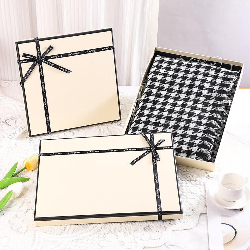 国潮风羊绒围巾包装盒精美中国风礼物包装盒睡衣丝巾羊绒衫礼物盒