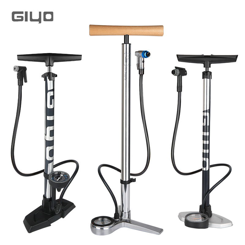 GIYO台湾进口公路山地自行车打气筒家用高压专用落地式带气压表