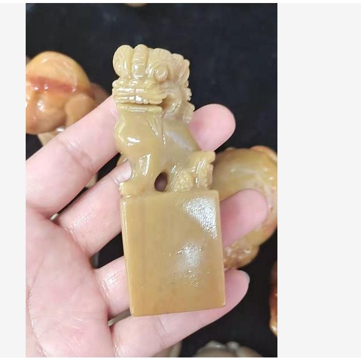 金丝玉 貔貅印章 泥石 印章 送家人 送朋友 摆件