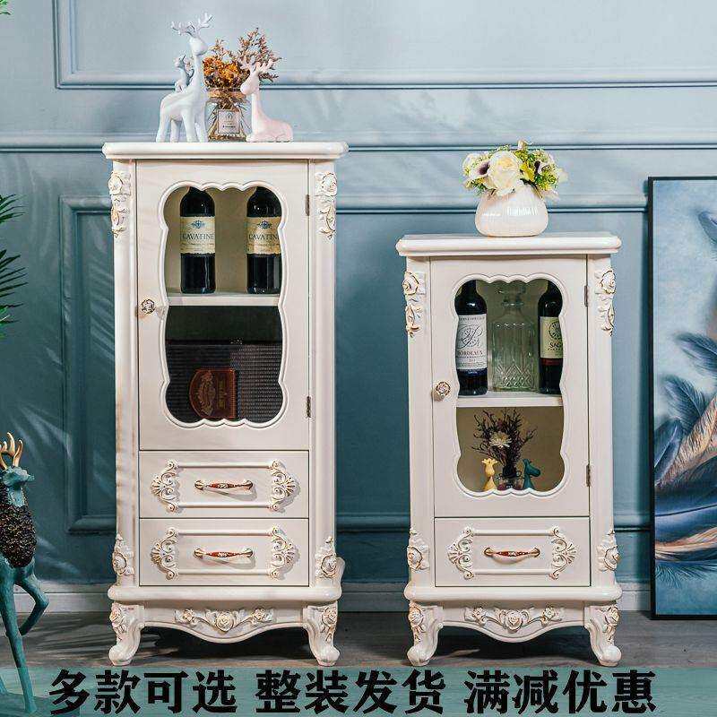 玄关柜欧式酒柜现代简约茶水柜实木红酒柜储物柜玄关餐边柜客厅柜