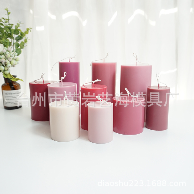 制作diy手工香薰干花蜡烛圆柱模具亚克力柱蜡塑料肥皂蛋糕磨具