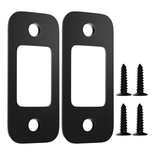 黑色圆弧门框锁扣片黑色内门扣板锁铁片2 件装门栓攻击板门背板