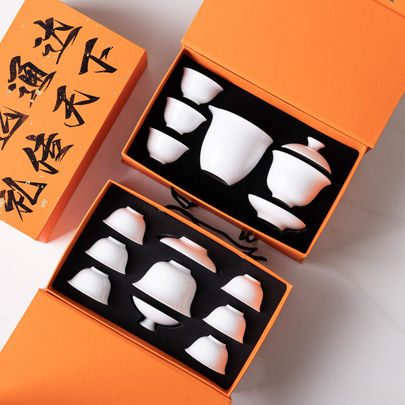 白瓷茶具套装 三才盖碗泡茶器 家用茶杯 随手礼 活动赠送 可印制,餐饮具,旅行茶具,淘宝优惠券,粉丝福利购,淘宝优惠卷