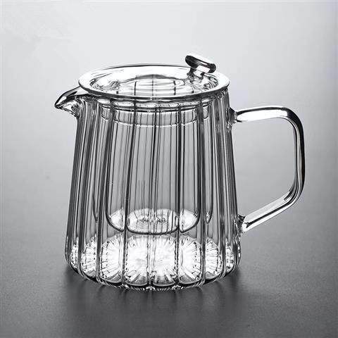 耐热玻璃花瓣壶带茶隔大容量紫砂泡茶壶茶水分离条纹煮茶壶花草,餐饮具,茶壶,淘宝优惠券,粉丝福利购,淘宝优惠卷