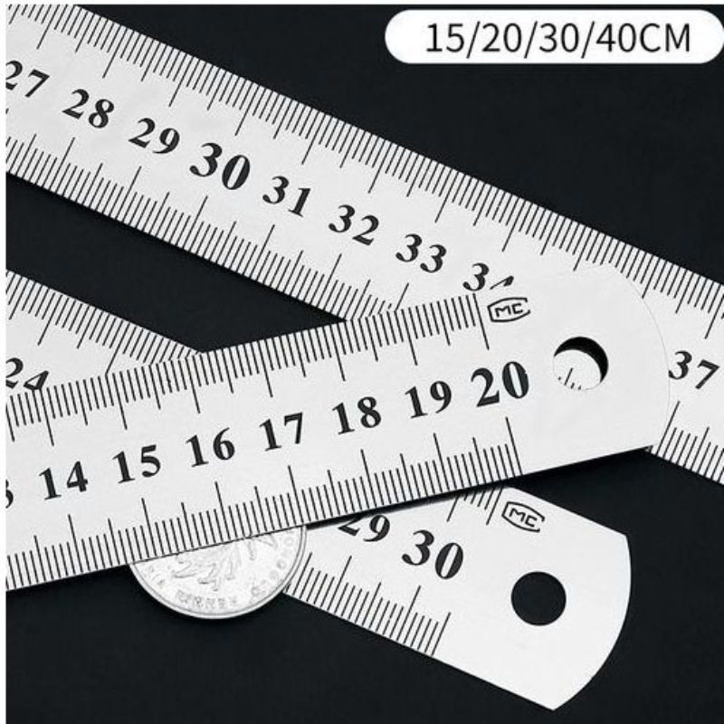 钢尺金属不锈钢尺木工不锈钢直尺绘图测量制图耐磨20H
