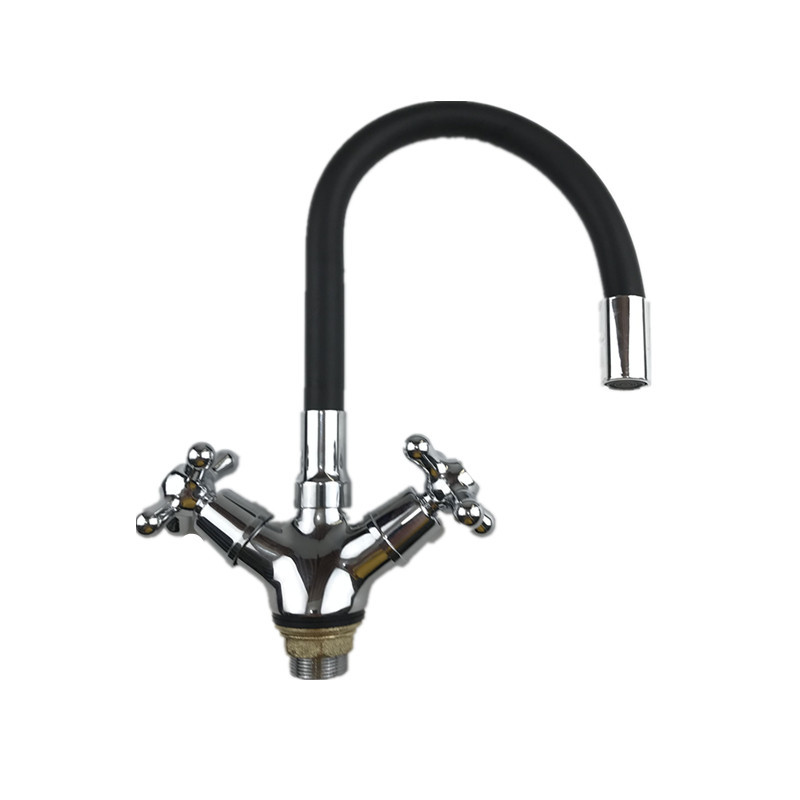 锌合金双开双控冷热洗菜盆水龙头中东双把混水厨房水龙头