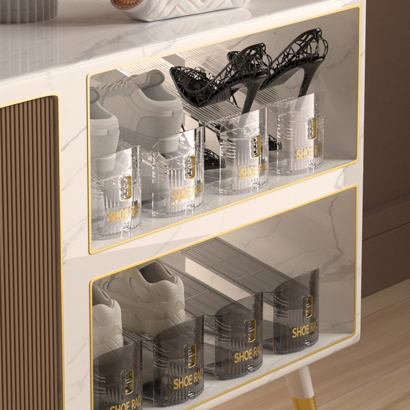 鞋子收纳省空间透明鞋盒鞋柜分层收纳盒双层放鞋托架折叠鞋架,收纳整理,鞋子收纳架,淘宝优惠券,粉丝福利购,淘宝优惠卷