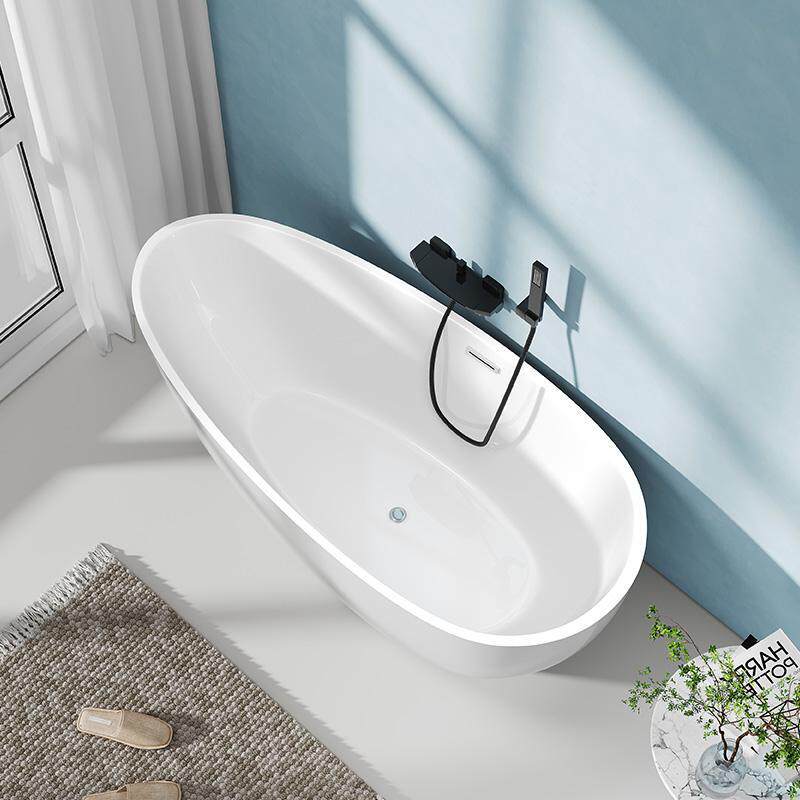 浴缸家用一体无缝小户型成人酒店民宿独立式鹅蛋形亚克力欧式浴盆