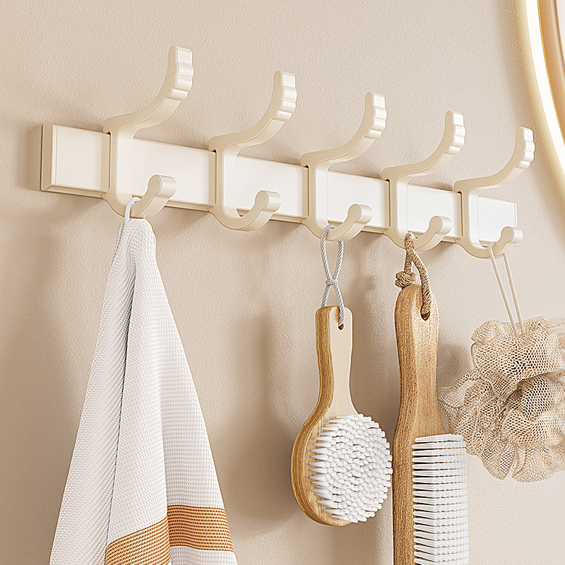 奶油风免打孔太空铝挂衣架