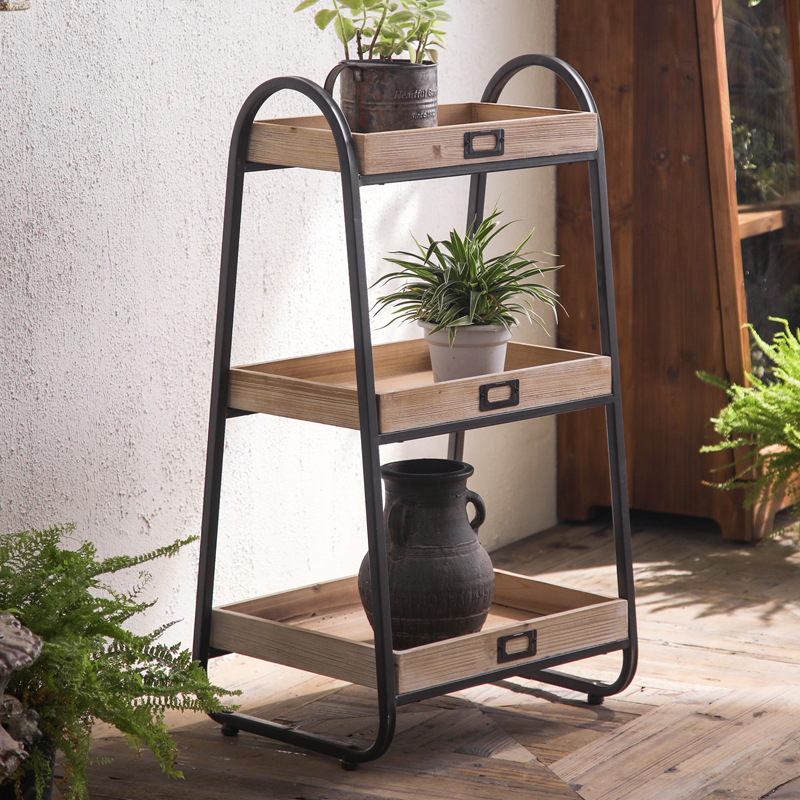 北欧实木落地书架简约家用